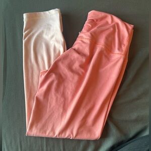 Aerie Pink and Cream Stretch Leggings